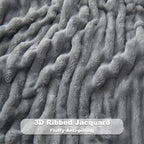 NEWCOSPLAY Fleece Ribbed Cozy Throw Blanket - Image 5