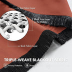 MIULEE Set of 4 Burnt Orange 45 Inch Short Blackout Kitchen Window Curtains | - Image 2