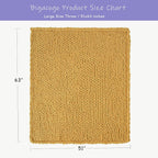 Bigacogo Chunky Knit Throw Blanket for Couch, 51x63 inches, 100% Hand Knitted with Thick Jumbo Chenille Yarn, Cozy Soft Large Rope Knot Cable Crochet Blankets for Sofa Bed Living Room, Mustard Yellow