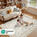 4x6 Area Rugs Living Room: Washable Vintage Rug - Image 9