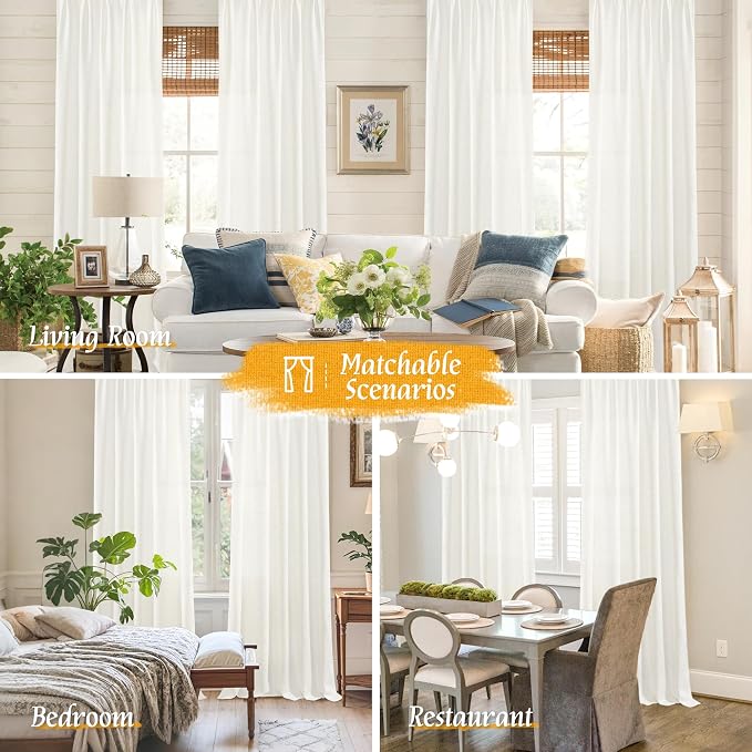 Linen Semi Sheer Curtains 84 inch Long - Image 6