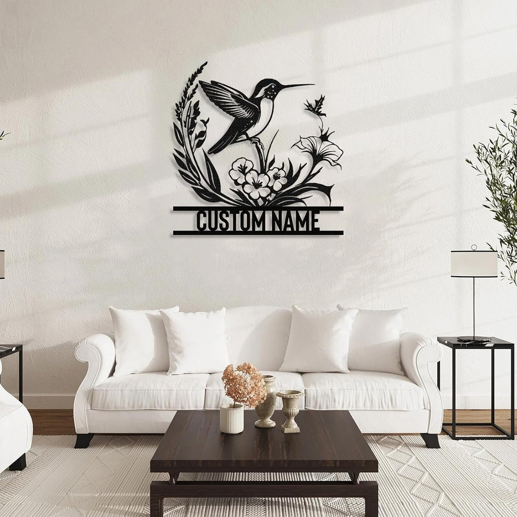 Personalized Metal Signs | Bird Metal Wall Art | Metal Name Sign Birds Welcome Plaque | Custom Garden Sign Yard Signs | Personalized Wedding Gifts | Housewarming Decor Indoor Outdoor