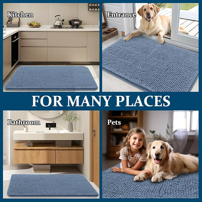 OLANLY Dog Door Mat for Muddy Paws 59x24, Super Absorbent Chenille Mud Mat | - Image 8