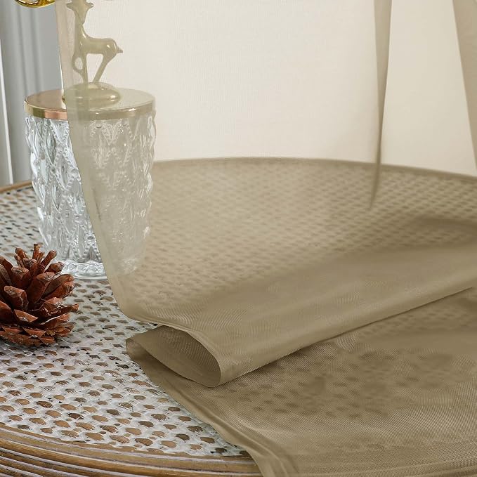 Sheer Taupe Curtains 108 Inches Long - Image 7