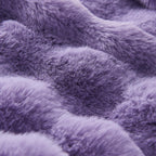 Lotus Karen Faux Fur Throw Blanket Purple - Big Bubble Rabbit Fluff Blanket for Couch Bed Sofa,Softest Fluffy Fuzzy Cozy Blanket,Thick Furry Plush Shaggy Warm Blankets for Women,60x80 Inches
