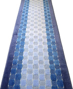 11 Ft Blue Hallway Runner Rug, Custom Size Non Slip Washable, Pet Friendly | - Image 6