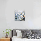TAIJXAGSG Modern Canvas Wall Art Decor Prints Paintings Wall Decorations White Flowers Artwork for Bedroom Kitchen Office Decor 13"×13" bathroom decor wall