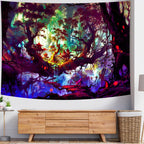 Delur Fantasy Forest Tapestry Mystical Landscape Magical Enchanted Forest Tree Nature Tapestry Psychedelic Wall Hanging Headboard for Bedroom Living Room Home Decor (51.2" x 59.1")