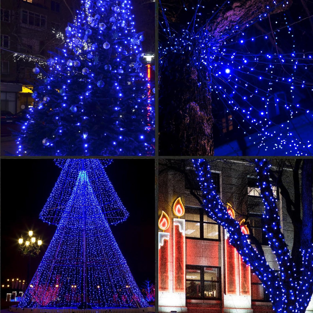 100Count (2pk of 50L) String Lights, LED Christmas Lights, 6" SPACING,Green Wire,Blue