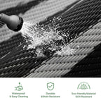 GENIMO Outdoor Rug 5'x8' Waterproof for Patio Decor, Reversible Outdoor Plastic Straw Rug Carpet, Camping Mats for Outdoor, RV, Backyard, Deck, Balcony, Picnic, Black & Grey