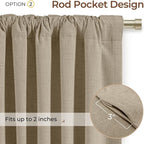 INOVADAY Extra Wide 100% Blackout Linen Curtains 102x90 Earthy Beige | Linen - Image 4