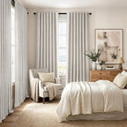 MIULEE 100% Blackout Linen Curtains 42 x 72 Inch Cream White 2 Panels | Thermal - Image 8