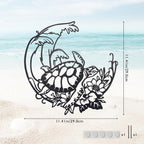 Sea Turtle Wall Decor Beach Theme Art Metal Coastal Turtle Decor Wall Hanging Beach Sculpture Metal Farmhouse Wall Art Room Ornament for Pool Home Lake House Bathroom Indoor Outdoor 11.4" x 11.4"