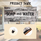 Jetec Farmhouse Bathroom Decor, Fresh Soap and Water Sign Vintage Bathroom Wood Plaque Rustic Wall Decor for Wall Art Decoration Restroom(Novel)