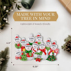 Personalized Large Family of 10 Ornament 2025 | Free 24h Customization | Laser Engraved Snowman Christmas Ornaments for Tree | Custom Gift Wrapped Festive Holiday Keepsake for Ten Persons