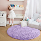 Amdrebio Light Purple Lavender Large Round Rug 8Ft - Image 5