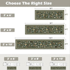 Dark Green Floral Hallway Runner Rug 2x8 - Image 2