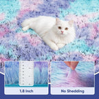 PLHXFR 9x12 Area Rugs Living Room: Fluffy Bedroom Soft Shag Rug Kid Rainbow | - Image 5