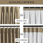 Vision Home Brown Pinch Pleated Full Blackout Curtains Linen Blended 60" Wide - Image 5