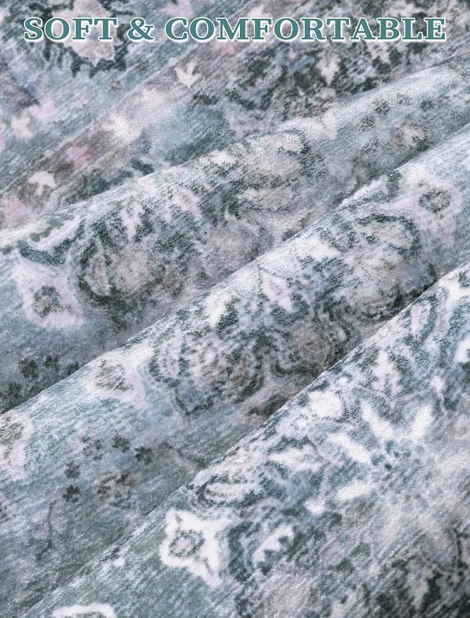 SERISSA 2'6"x10' Washable Non Slip Floral Boho Runner Rug - Image 4