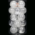 Sea Team Shatterproof Clear Plastic Christmas Ball Ornaments Decorative Xmas Balls Baubles Set with Stuffed Delicate Decorations (80mm/3.15 inch 20-Pack, White)