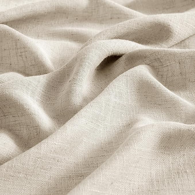 MIULEE Beige Linen Curtains 52x54 Inch Length - Image 4