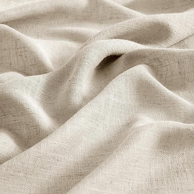 MIULEE Beige Linen Curtains 52x90 Inch 2 Panels - Image 4