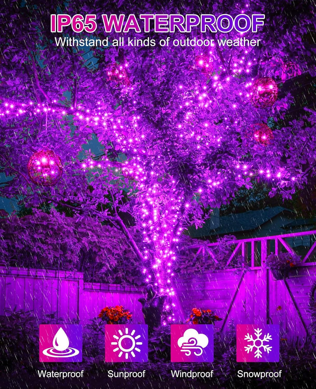 80FT 240 LED Halloween Lights Outdoor, Connectable Purple String Lights for Outside with Waterproof 8 Modes, Green Wire Twinkle Tree Light for Indoor Bedroom Patio Garden Party Holiday Decorations