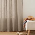 RYB HOME Farmhouse Boho Linen Sheer Curtains 90 inches Long - Image 5