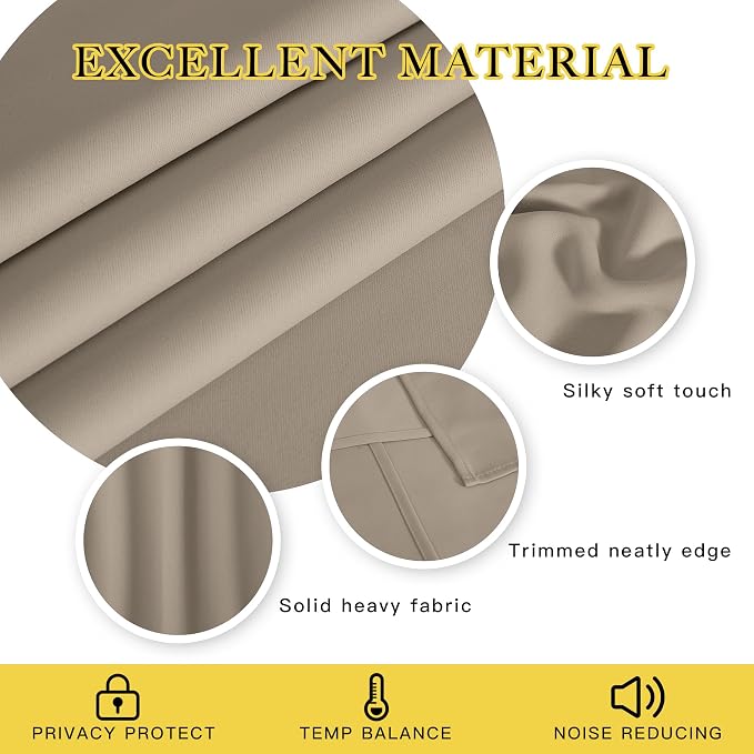 NICETOWN Blackout Curtain Drape 72 inch Long - Image 2