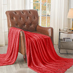inhand Knitted Gift Throw Blankets for Couch and Bed,Valentines Day Decor Blanket for Her Him Girlfriend Wife, Red Romatic Lightweight Decorative with Tassel, Farmhouse Warm Woven for Women, 50"x60"