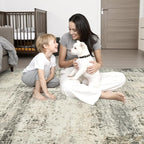 10x14 Area Rug Living Room: Modern Washable Soft Carpet Ash Brown | - Image 9