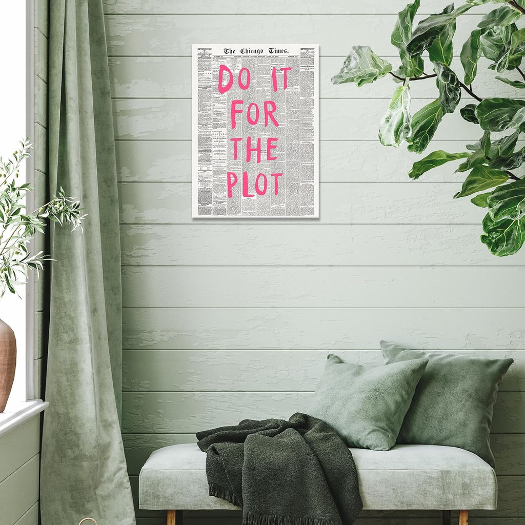 Liyark Retro Black And White Chicago Newspaper Poster Pink Trendy Preppy Apartment Art Motivational Affirmation Do It For The Plot Prints For Home Bedroom Living Room Wall Decor 24x36in Framed
