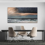 Canvas Wall Art for Living Room Artwork for Walls Canvas Modern Art Wall Decor Nature Starry Wall Art Decor Coastal Beach Wall Art Paintings Prints Art Work for Home Office Kitchen Wall Decor 24"X48"