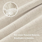 MIULEE 100% Blackout Linen Curtains 42 x 84 Inch Light Ivory 2 Panels | Thermal - Image 3