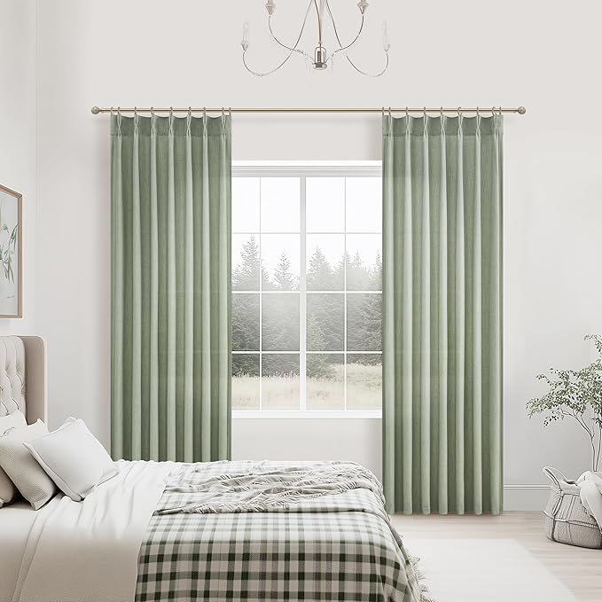Sage Green Light Filtering Viral Sheer Curtains 90 Inches Long - Image 6