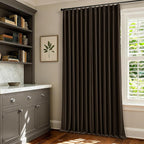 Dark Chocolate 100 Inch Linen Pleated Blackout Curtains - Image 6