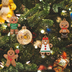 12pcs Christmas Gingerbread Man Ornaments for Christmas Tree Decorations Assorted Plastic Gingerbread Figurines Xmas Holiday Decorations 3 Inch Tall