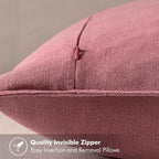 MIULEE Decorative Linen Euro Sham Pillow Covers 24x24 Cranberry Red | Boho - Image 3