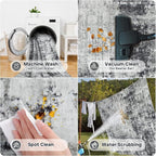 8x10 Area Rugs for Living Room Bedroom Dining Room Washable Black Grey | Soft - Image 5