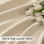 MIULEE Cream Beige Back Tab Blackout Curtains 52x102 Inch Long 2 Panels Set | - Image 6