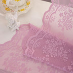 YJ YANJUN Vintage Lace Curtains 96 Inches Long-Victorian Floral Pattern Lilac - Image 6