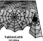 Halloween Tablecloth, Black Spider Web Lace Table Cloth, Gothic Kitchen Decor, Fall-Themed Party Decorations, Spider Web Reusable Home Accent, 54*72 Inches