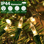 Clear Christmas Lights 25FT 100 Incandescent Bulbs Warm White Mini Lights with Green Wire for Christmas Tree, Garland, Thanksgiving, Wedding, Party, Home, Indoor & Outdoor Festival Decoration