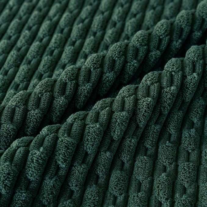 Set of 4 Dark Green Decorative Throw Pillow Covers 22x22 Inch Corduroy Pillow - Image 3