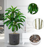Artificial Dracaena Tree Artificial Silk Tree Faux Tree with White Tall Planter Fake Tropical Yucca Floor Plant (1, White Planter, 4 FT)