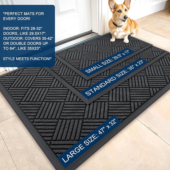 OLANLY Front Door Mat Outside Entrance 47x32, Waterproof Heavy-Duty Doormat | - Image 2