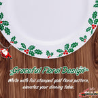 WDF 350pcs Christmas Plates and Napkins Set - Exquisite Holly Design - Christmas Dinnerware Set of 50 Christmas Plastic Plates 50 Red Silverware Set&Cups&Christmas Napkins