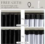 Black Pinch Pleated Black Out Linen 45 Inch Curtains - Image 6