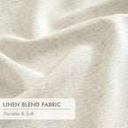 MIULEE Linen Pinch Pleated 100% Blackout Linen Curtains 40x96 Inches | Room - Image 6